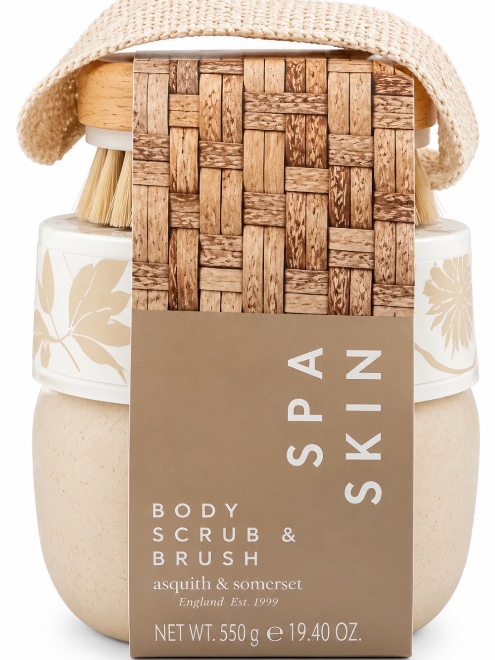 Asquith & Somerset Spa Skin Body Scrub & Brush - Beige
